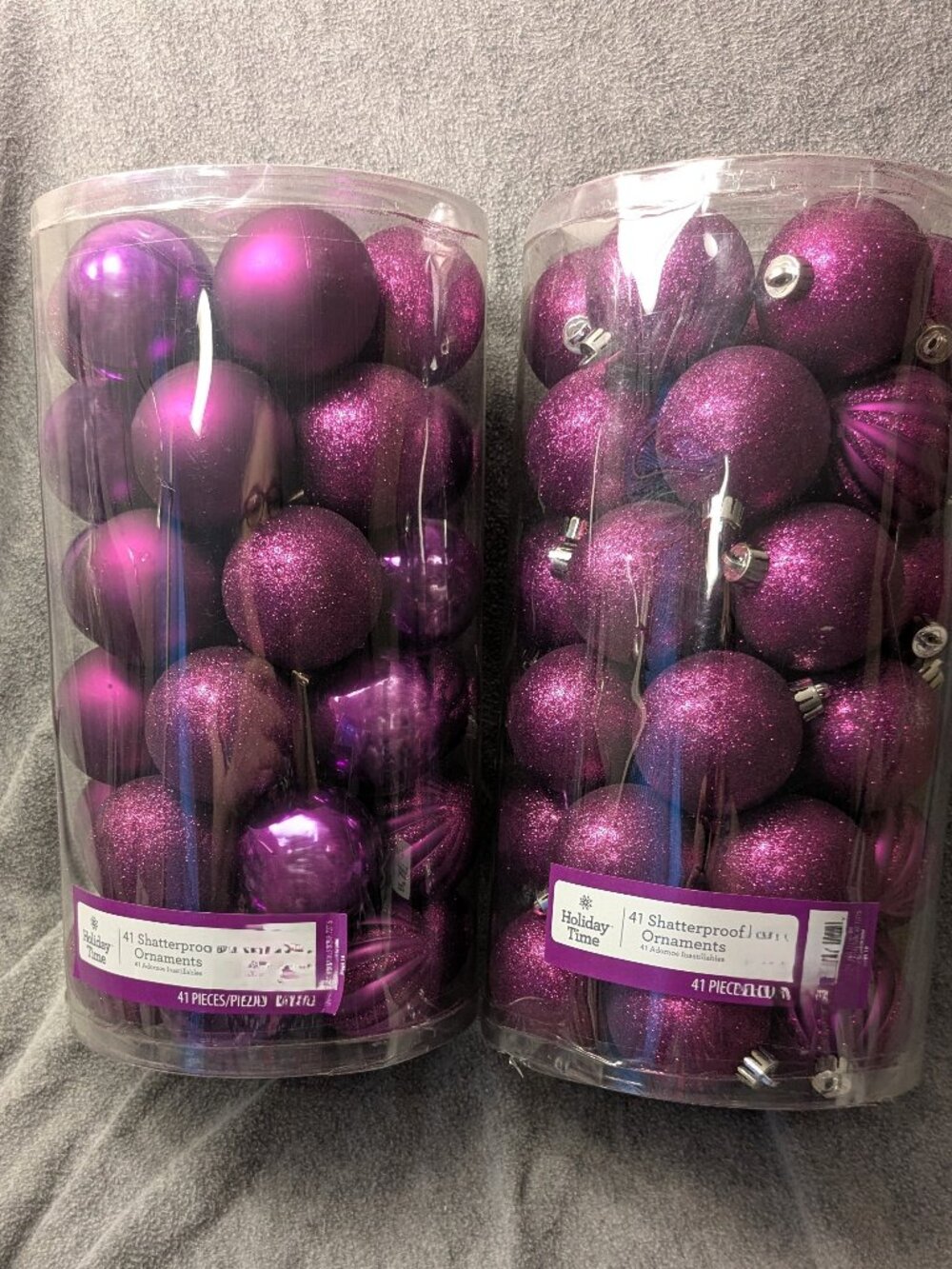 New!  82 Shatterproof Purple Ball Ornaments